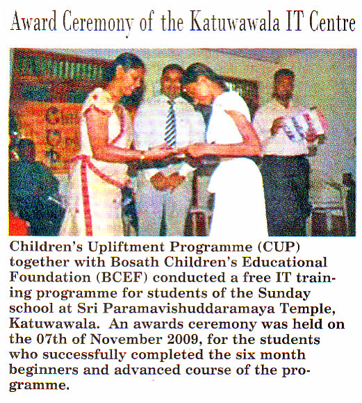 2009-11-22 Lakbima News Paper